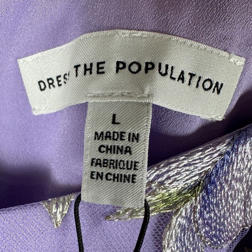 Dress The Population Womens L Blakely Midi Dress Wisteria Multi Floral Purple - Picture 6 of 12